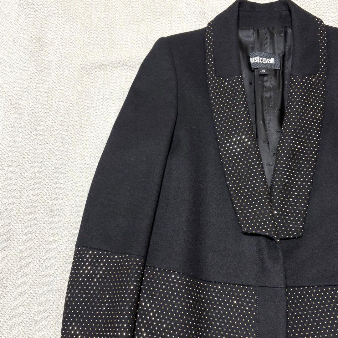 極美品 Just Cavalli イタリア製 スタッズ ロングコート
