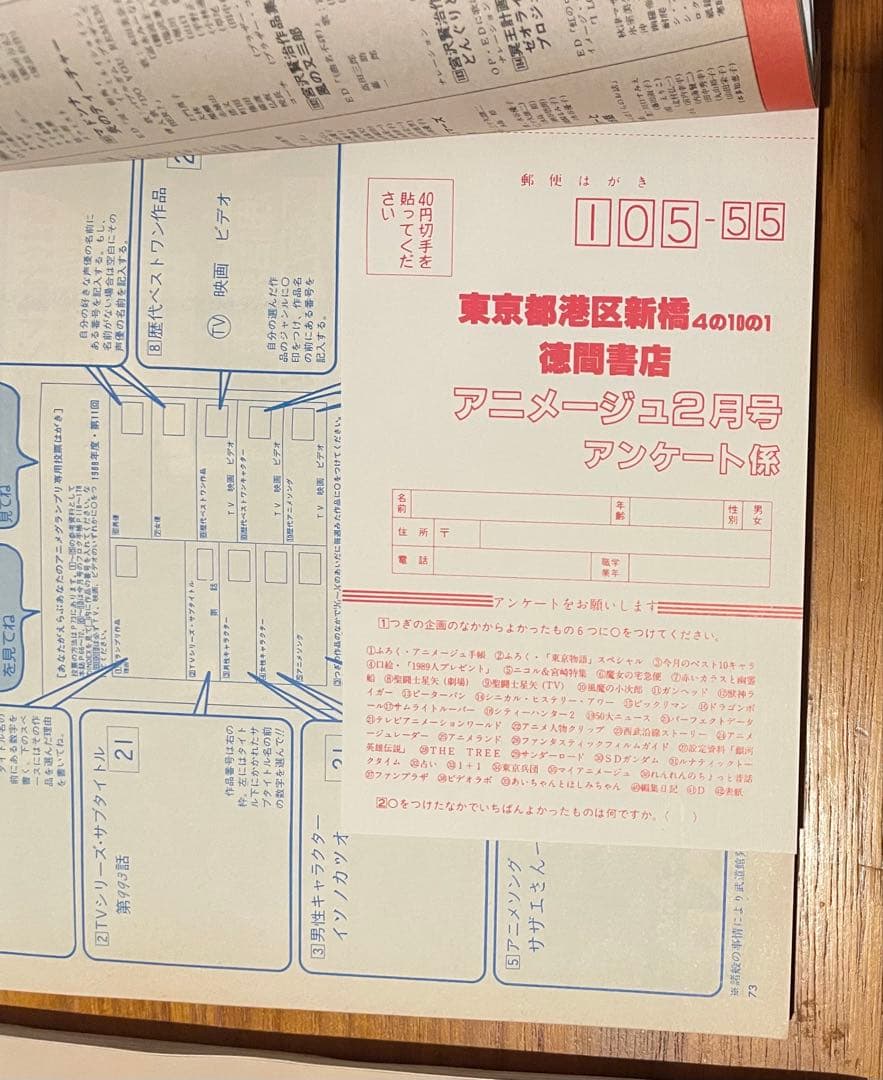 アニメージュ 1989年2月 特典付き 魔女の宅急便