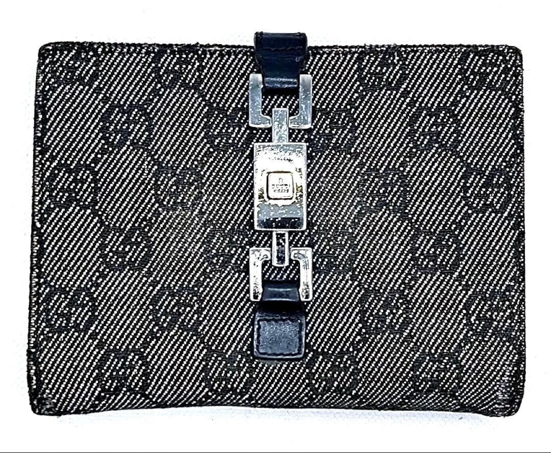 【美品•箱付き】GUCCI グッチ ジャッキー 二つ折り 財布 GG キャンバス