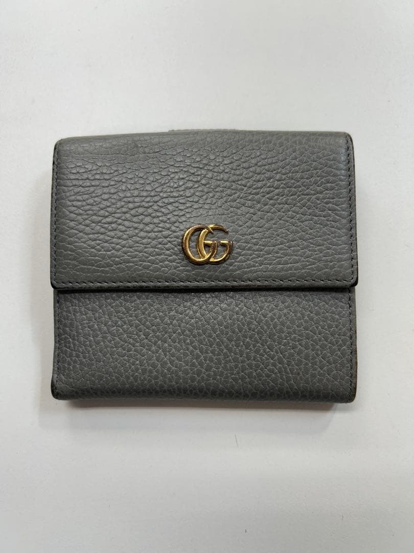 大人気　GUCCI コンパクト折り財布 マーモント ダブルG スモールウォレット