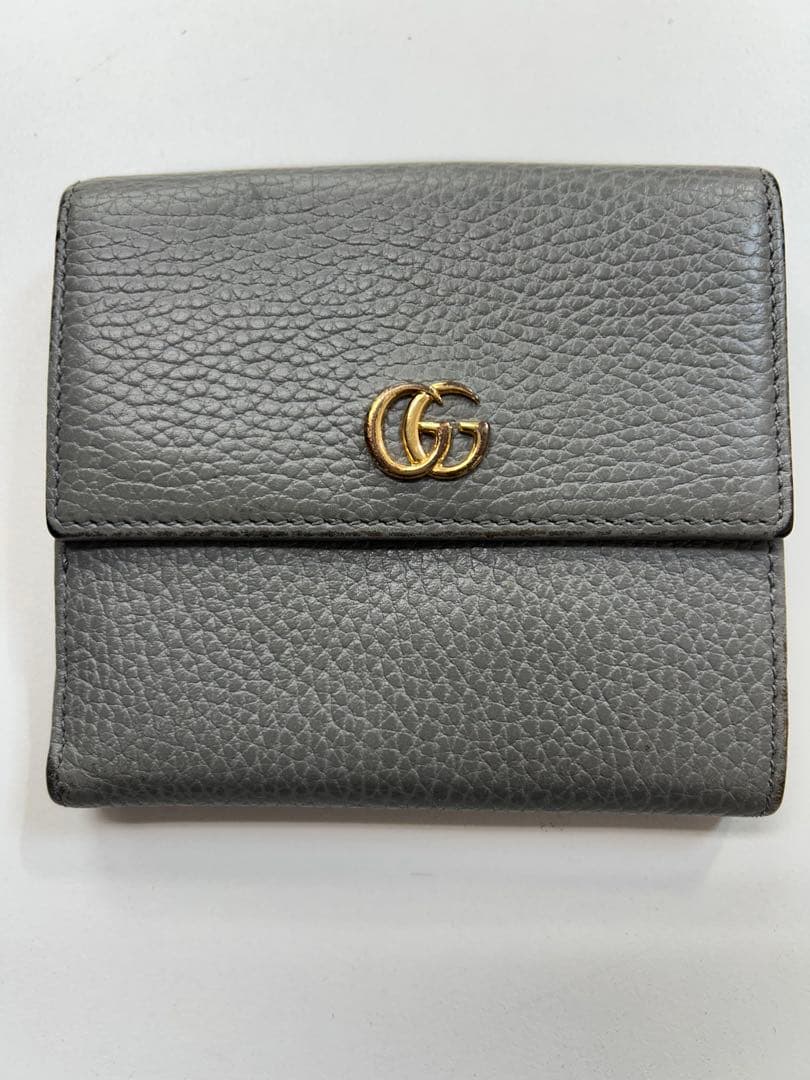 大人気　GUCCI コンパクト折り財布 マーモント ダブルG スモールウォレット