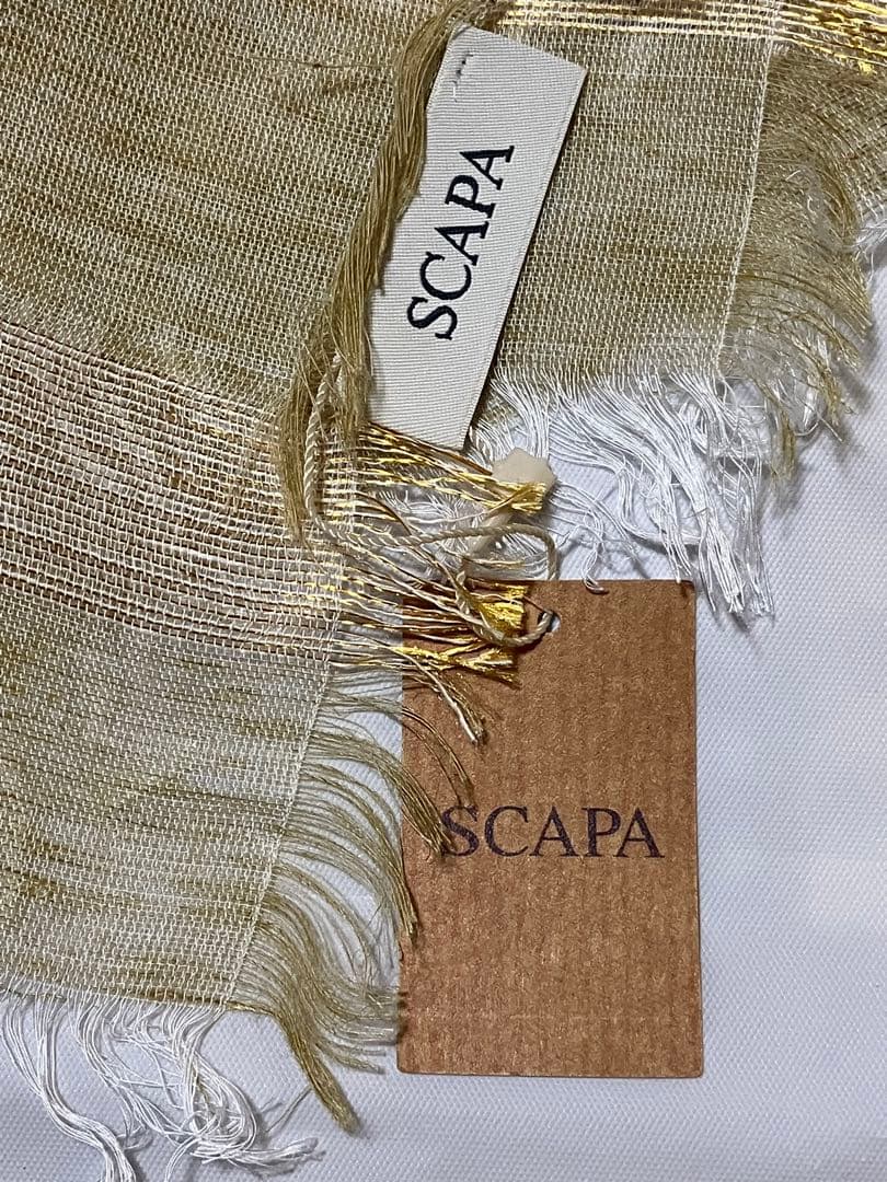 未使用 タグ付き SCAPA スキャパ 大判 スカーフ ストール 麻 レーヨン