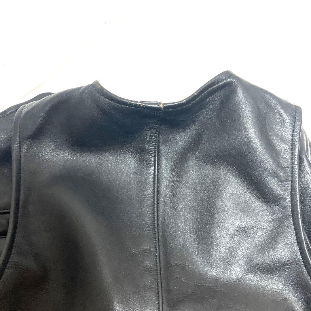 VANSON バンソン レザーベスト BLACK ボタン　黒 ヴィンテージ
