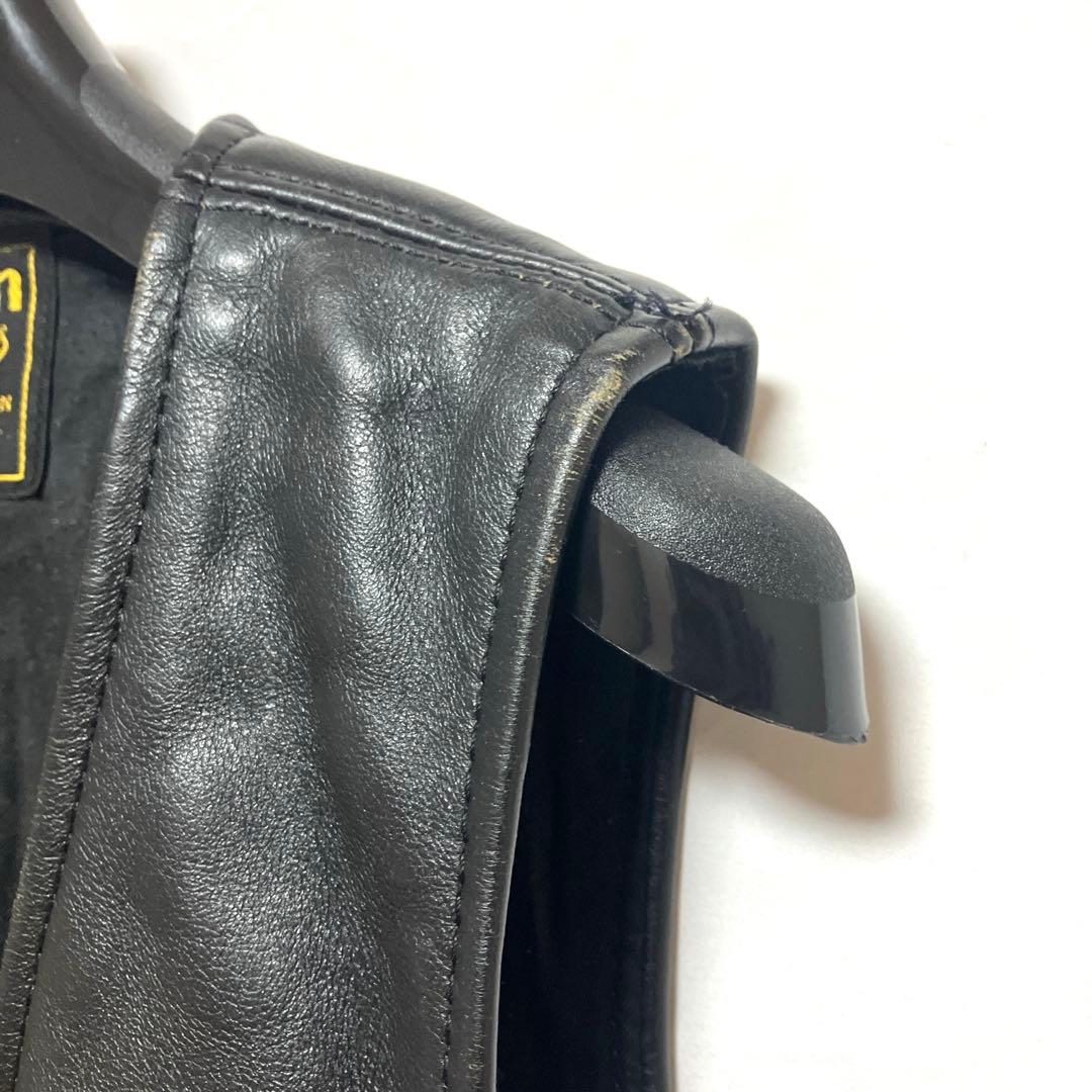 VANSON バンソン レザーベスト BLACK ボタン　黒 ヴィンテージ