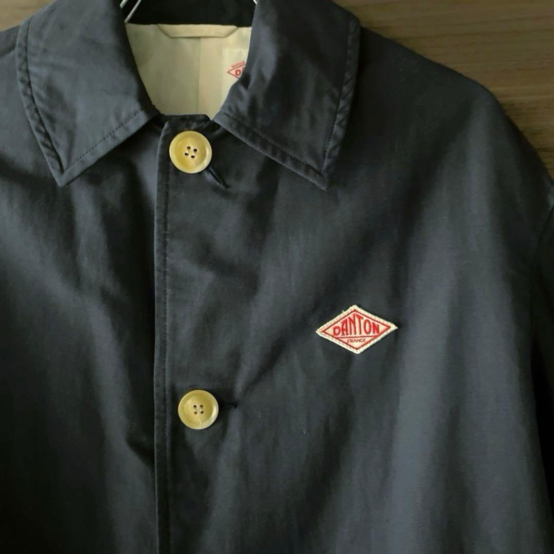 DANTON ステンカラーコート　34 ネイビー　ダントン　コットン