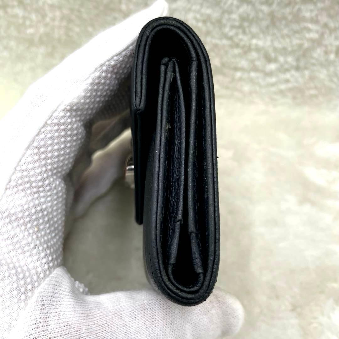 美品 ヴィヴィアンウエストウッド 3つ折り 財布EMMA フラップ ブラック