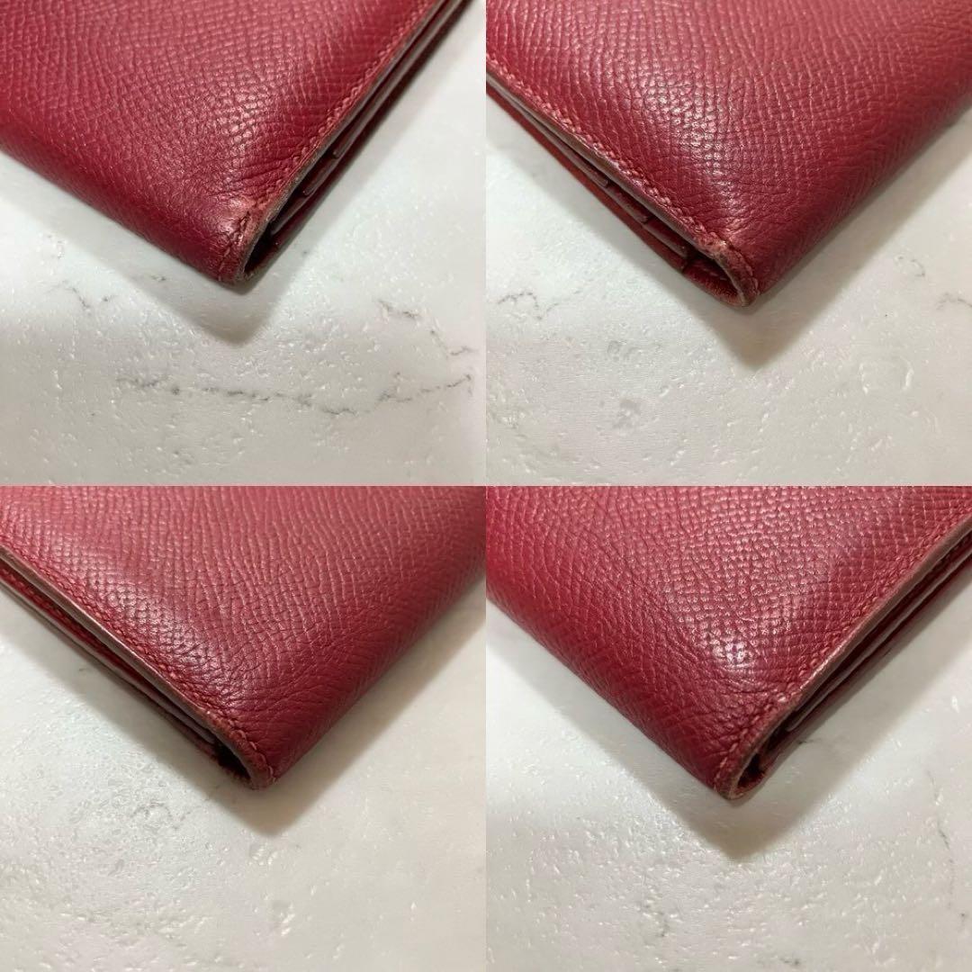 ✨美品✨ エルメス べアン スフレ 財布 ウォレット ヴォーエプソン 赤 R刻印