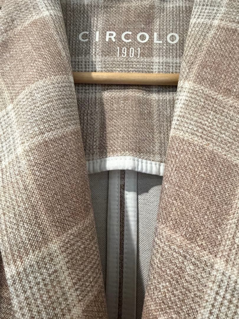 CIRCLO 1901 ベージュ系チェック テーラードジャケット size 50
