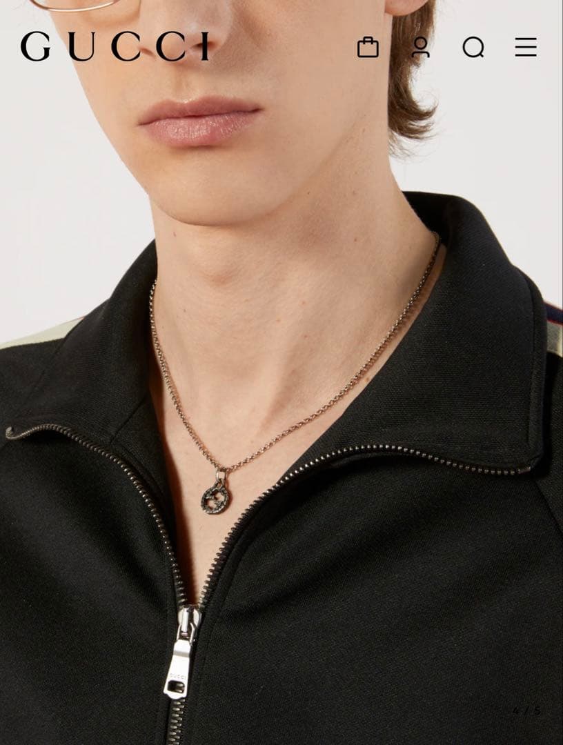 【現行・美品】GUCCI アラベスク インターロッキング ペンダント ネックレス