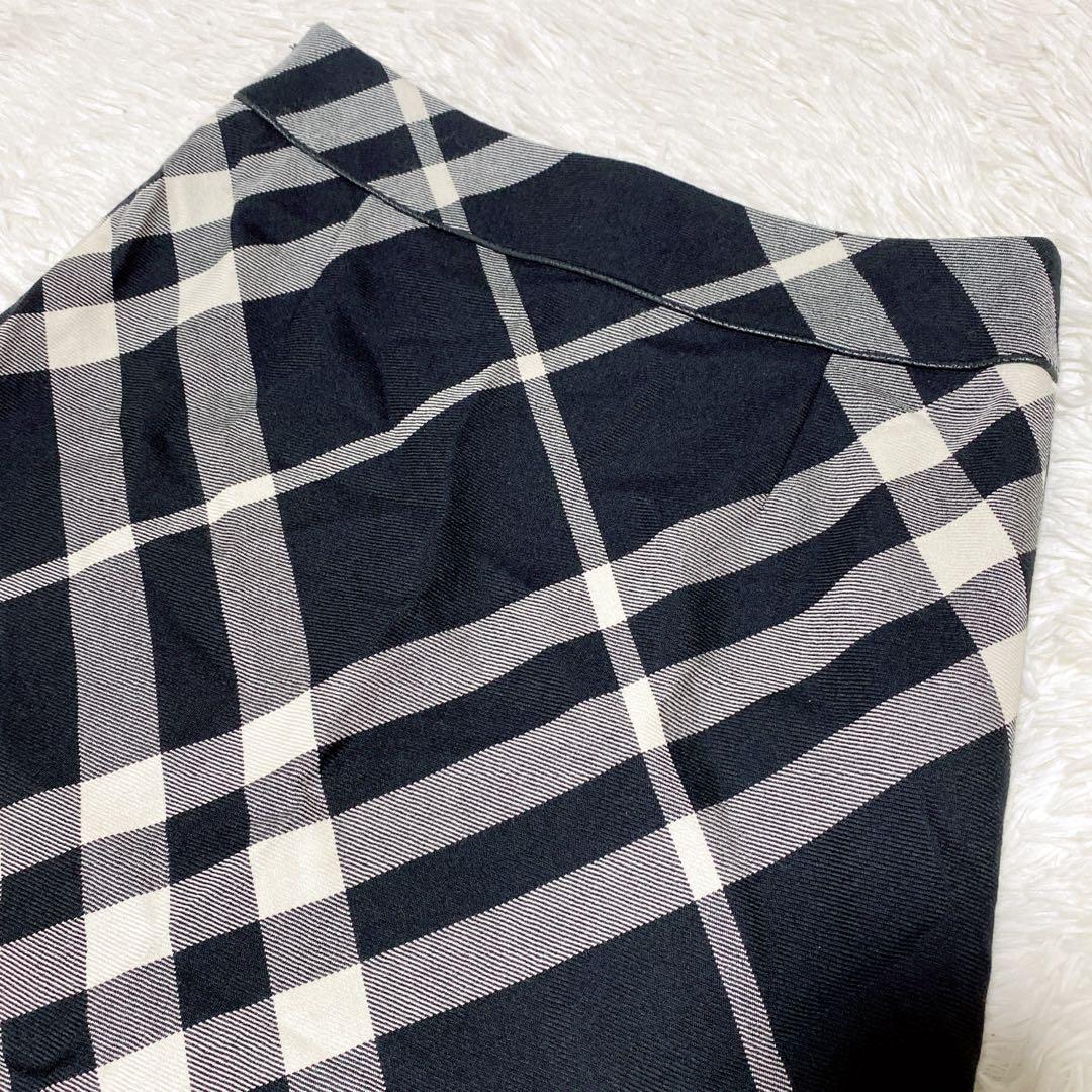 BURBERRYバーバリーロンドン メガチェック フレアスカート ウール 36