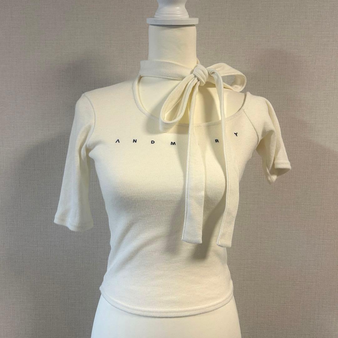 【即購入可】andmary Nanaribbon oneshouldertops