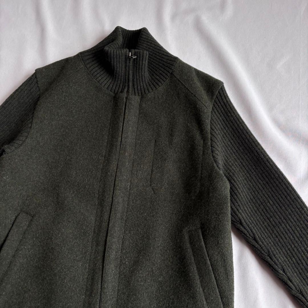 00s OLD GAP wool×knit zipup jacket 短丈