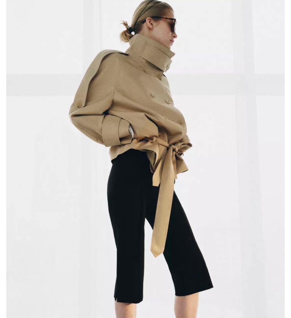 ZARA S ショート丈ハイネックトレンチコート ZWCOLLECTION