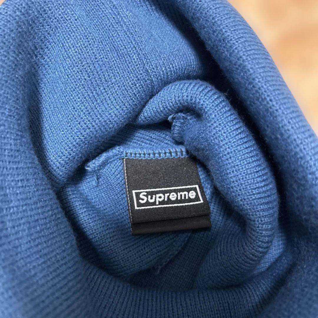Supreme NEW ERA ニット帽　ビーニー　BOXロゴ　ブルー　水色