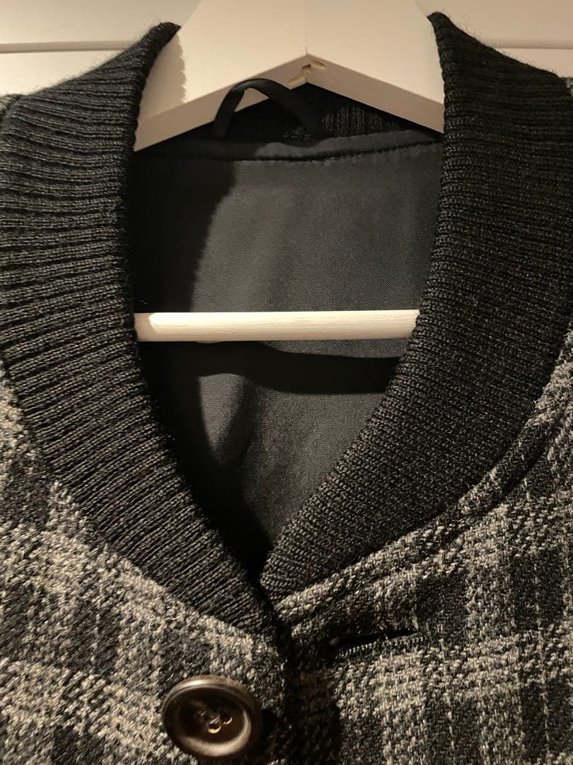 デカ目 M 80s 川久保オム Plaid wool no collar Jkt