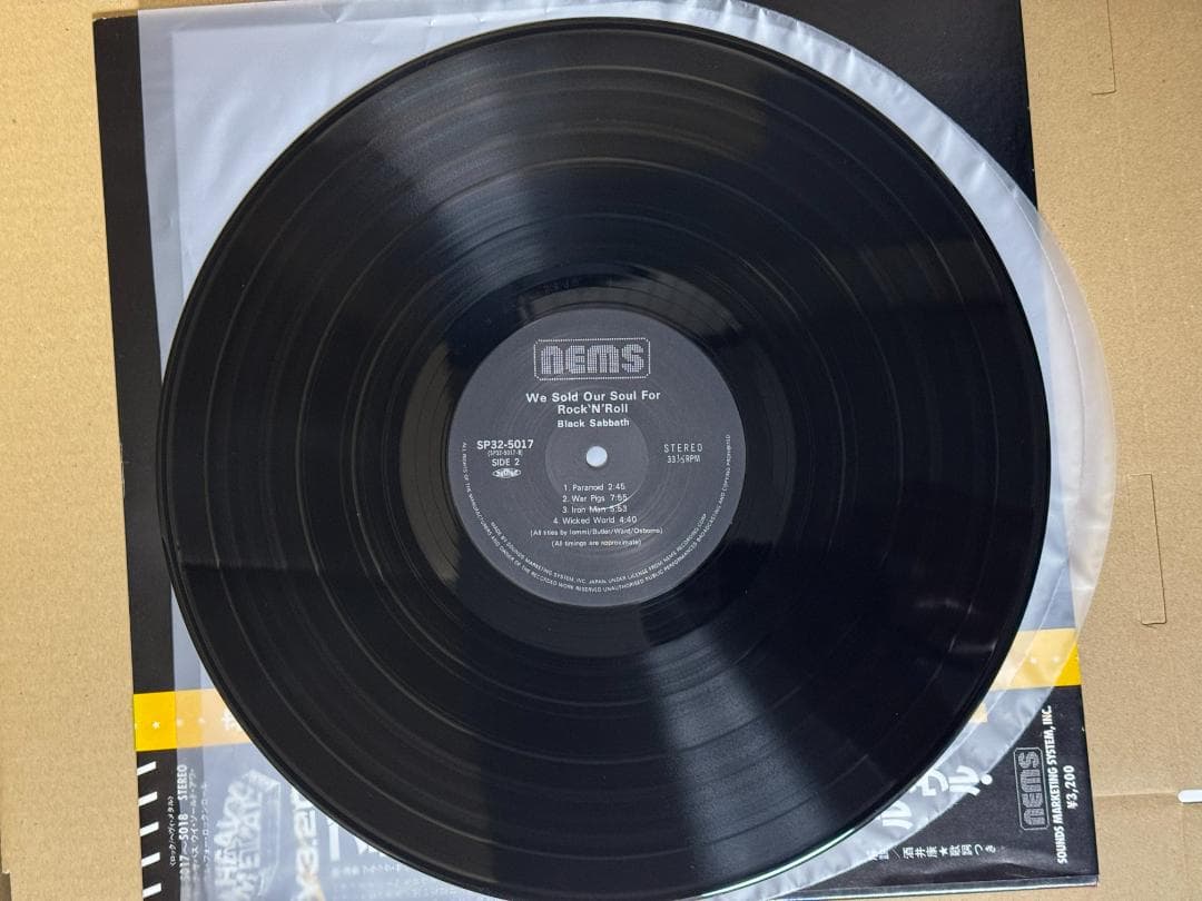帯付 ＬＰ 中古美品 ウィソールドアワソウルフォーロックンロール ブラックサバス