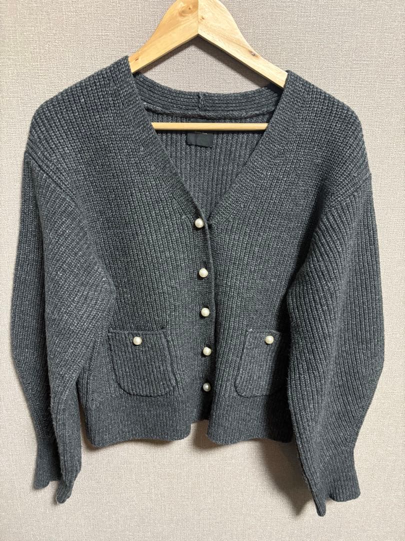 【2024】Spick & Span パール畦ニット カーディガン　スピック