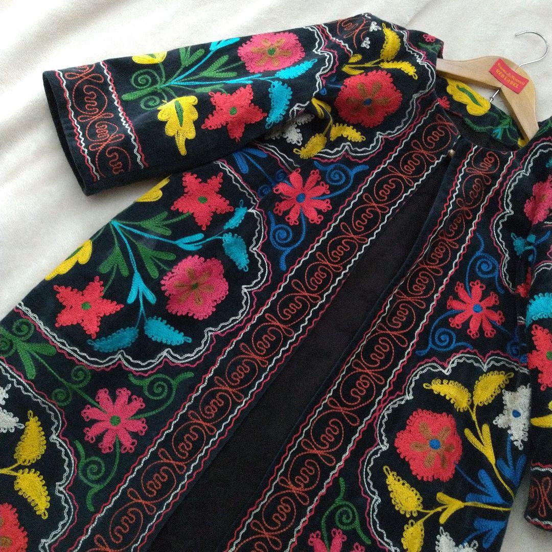  ペキスタン スザニ 手刺繍 総刺繍ロングコート