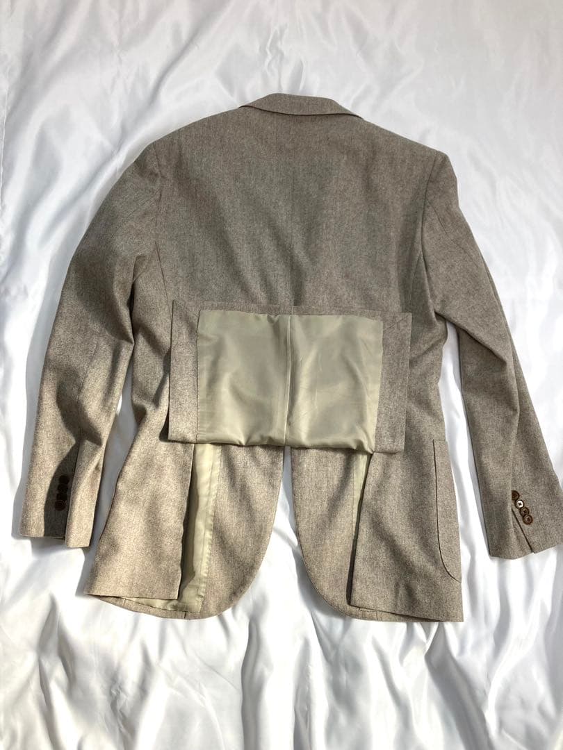 ビームスエフ BEAMS F テーラードジャケット シルク混 グレージュ48相当