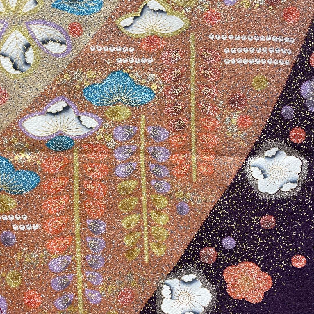 D850 振袖　辻ヶ花　金駒刺繍　正絹　着物　袷　極美品