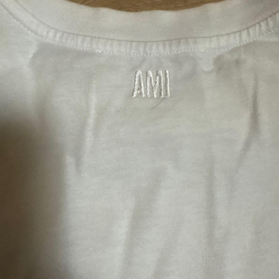 AMI PARIS ハート型ロゴ ホワイトTシャツ XS