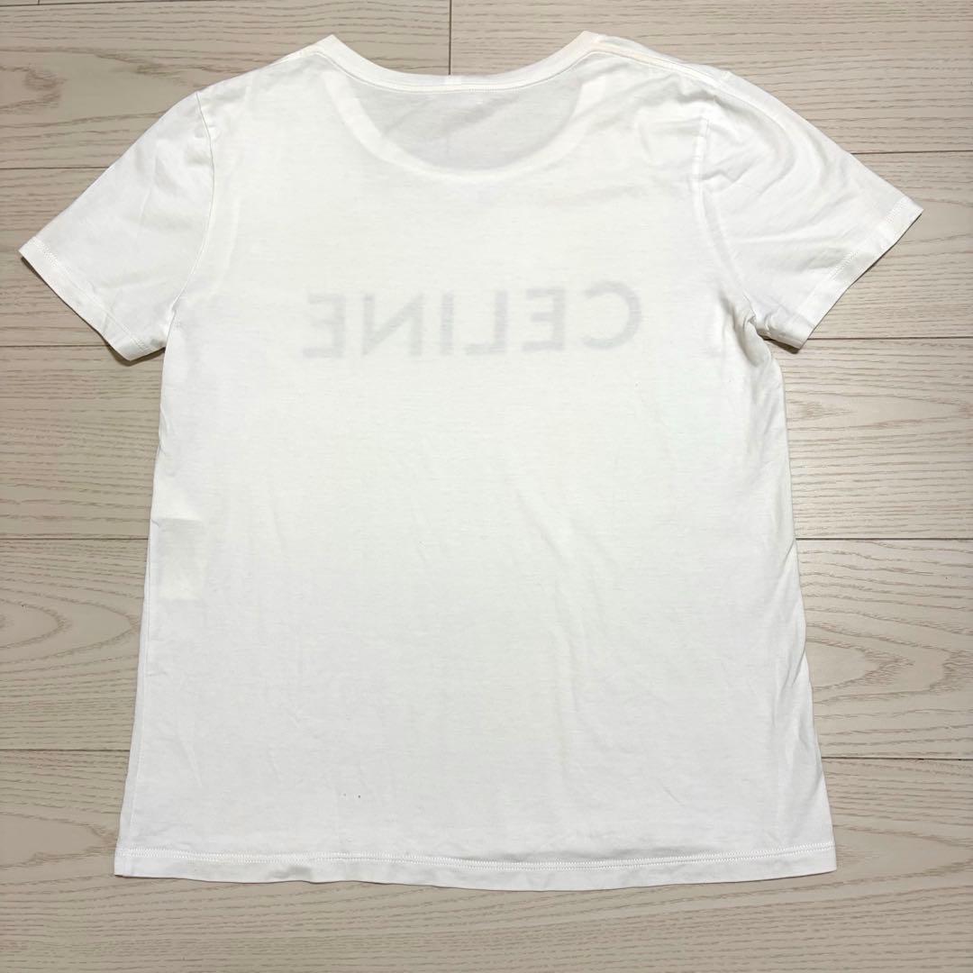 ✨国内正規・超美品✨CELINE　Tシャツ　デカロゴ　サイズM　コットン　白