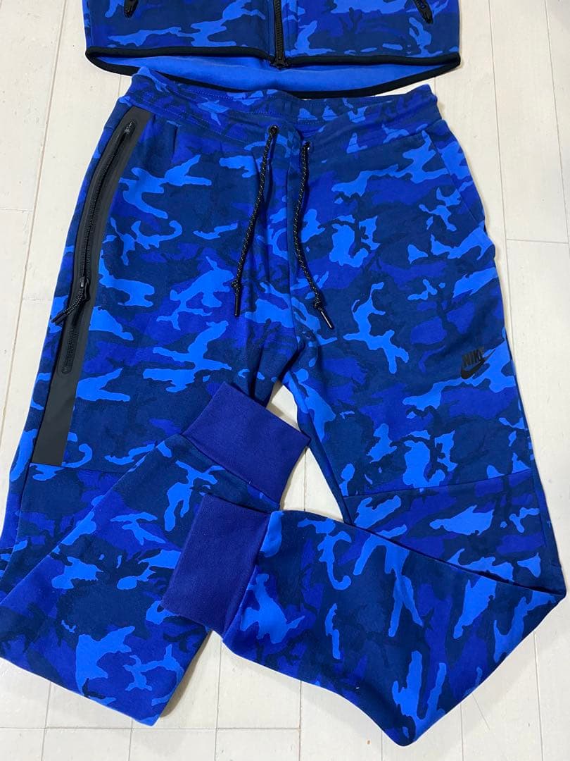 と*ろ様 ナイキテックフリース　セットアップMブルーカモ