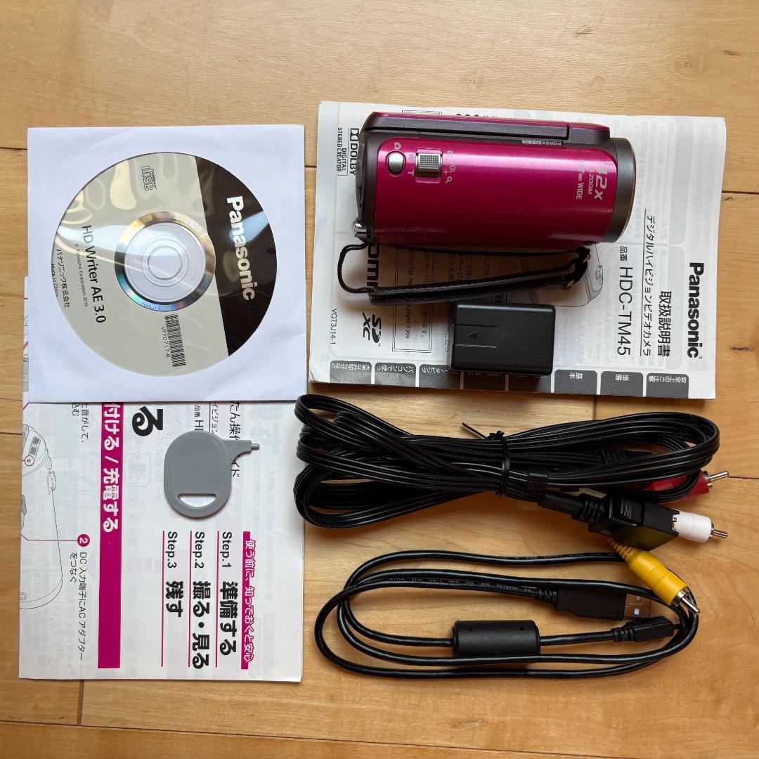 ☆フルHD画質☆　Panasonic HDC-TM45 レッド 42倍ズーム
