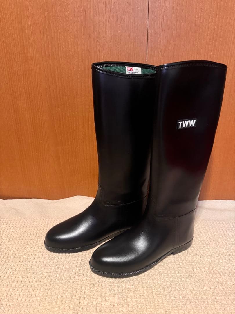 トラディショナル ウェザーウェア TWW ロング　レインブーツ ブラック 雨の日