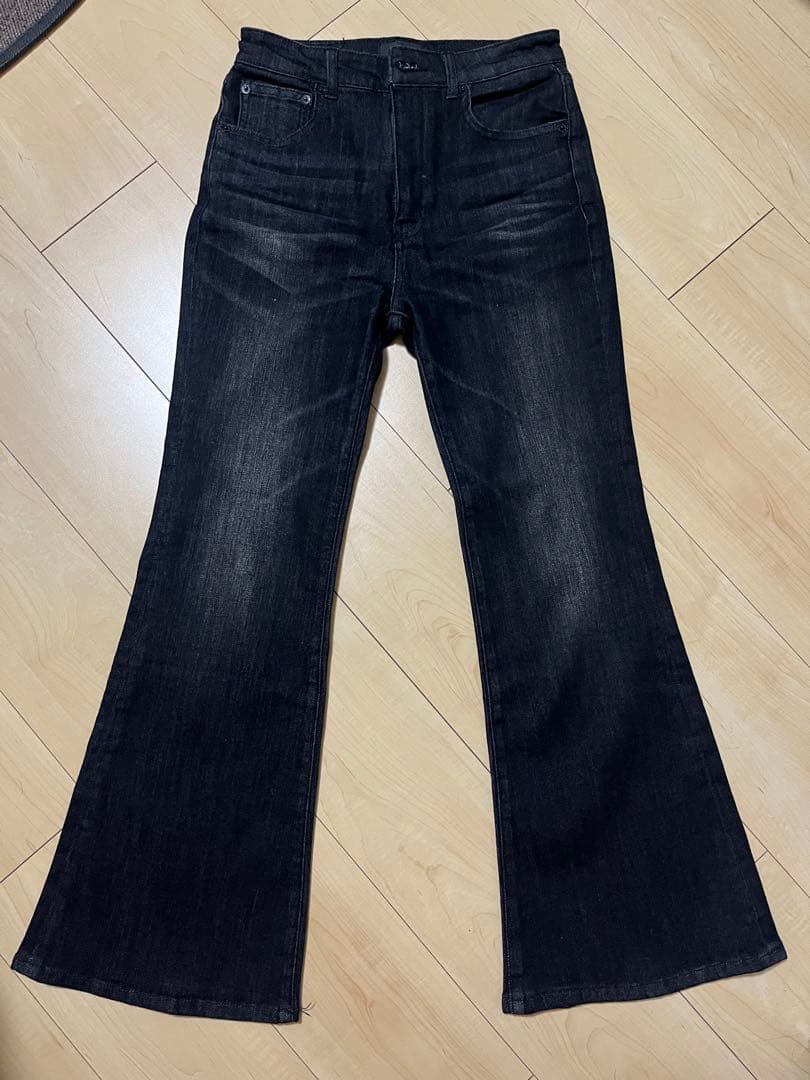 JEANASIS ストレッチフレアデニムブラック（09）,サイズS