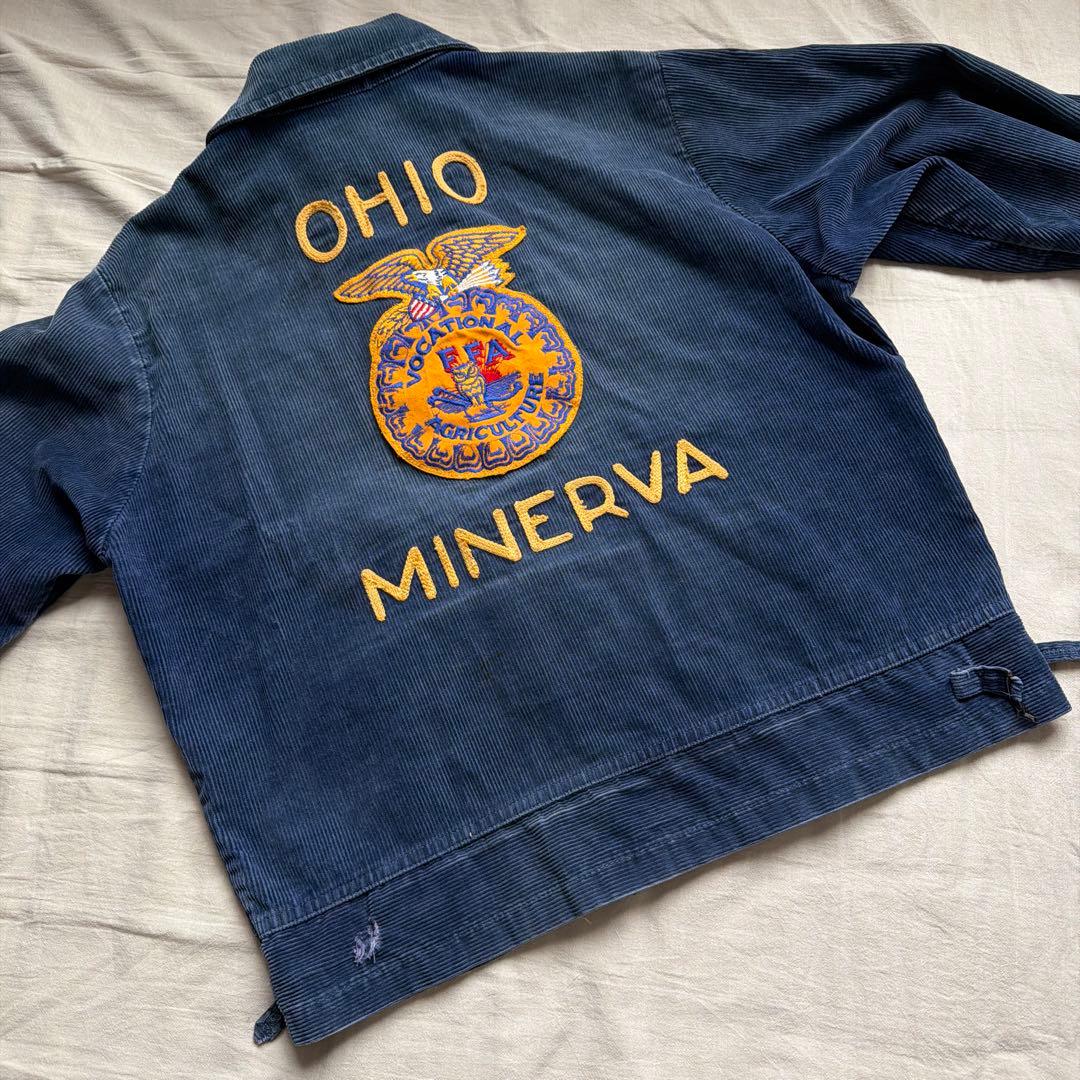 【80s】FFA ファーマーズジャケット コーデュロイ OHIO ハチノス 襤褸