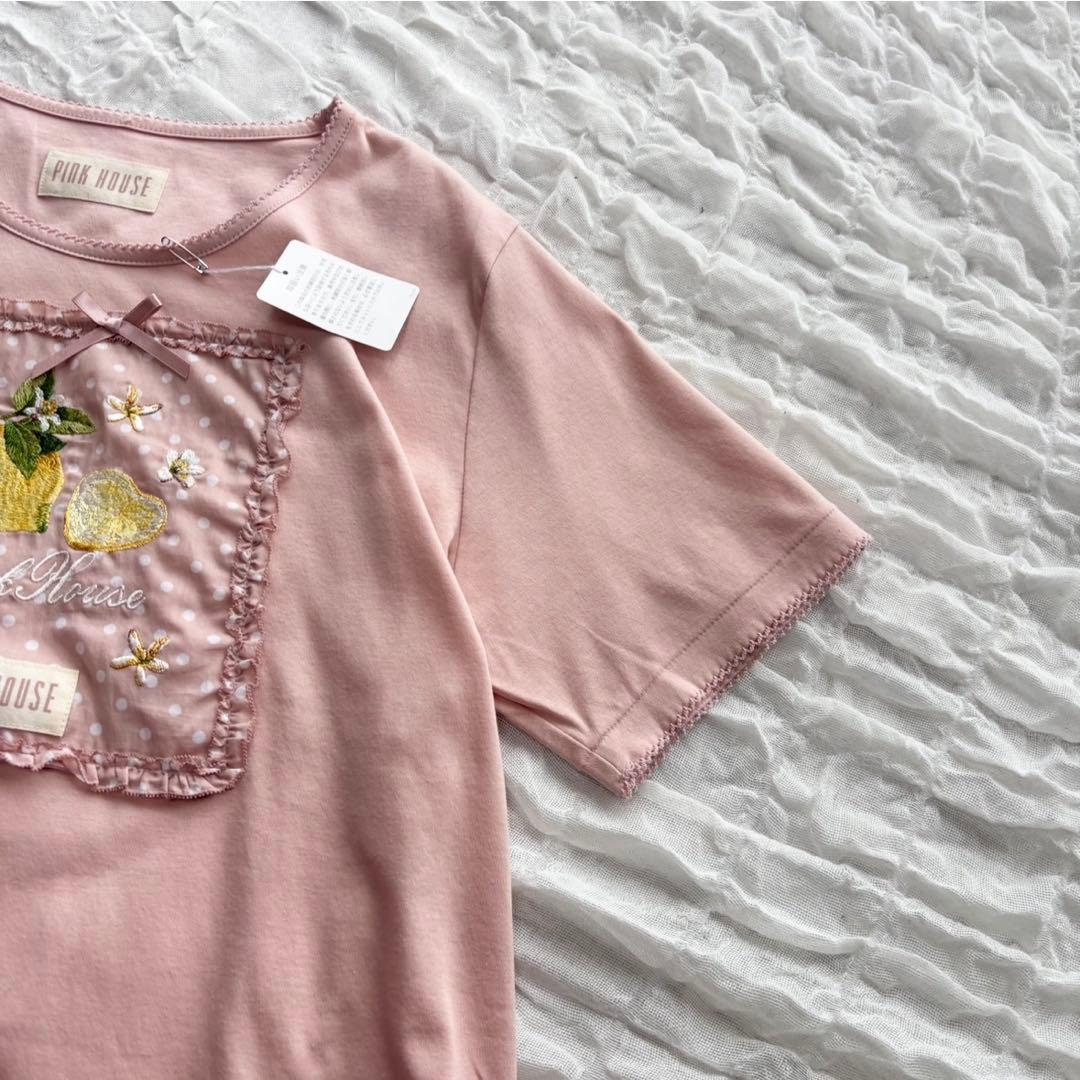【新品未使用】 ピンクハウス 刺繍ロゴレースTシャツ 近年モデル プルオーバー