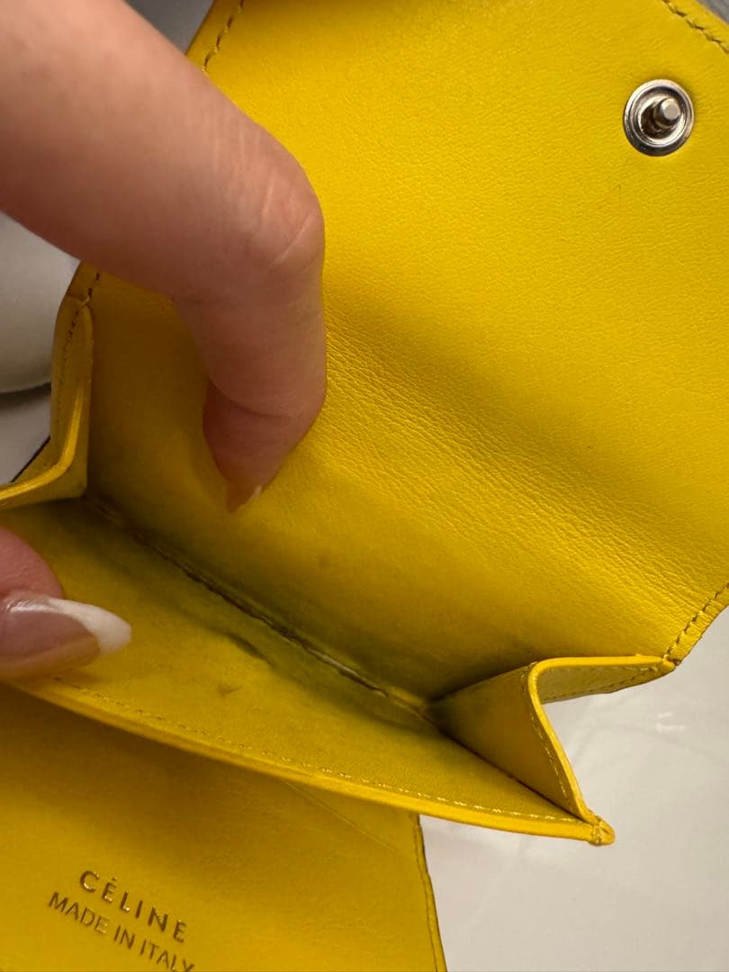 CÉLINE グレー イエロー 三つ折り財布