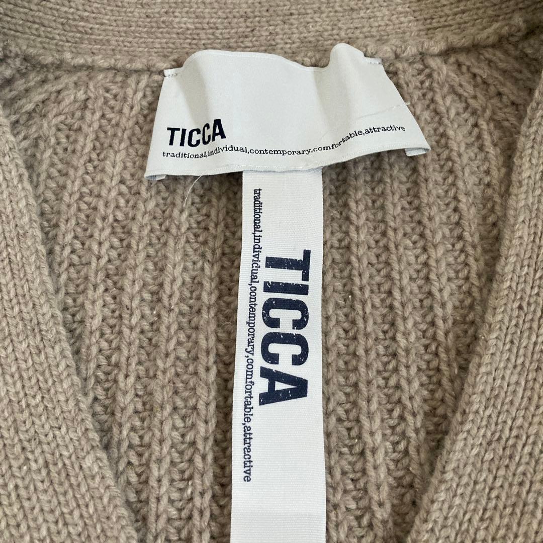 美品TICCA ティッカ★ウールカーディガン★ゆったり★ベージュ