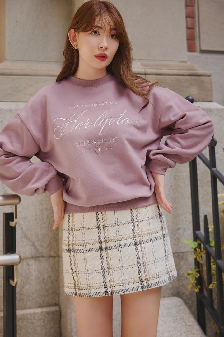 パンツ herlipto Tweed Check Mini Skort