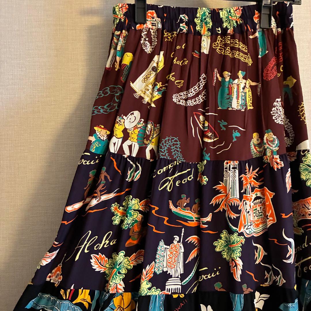 SUN SURF × BEAMS BOY ロングスカートクレイジーカラー