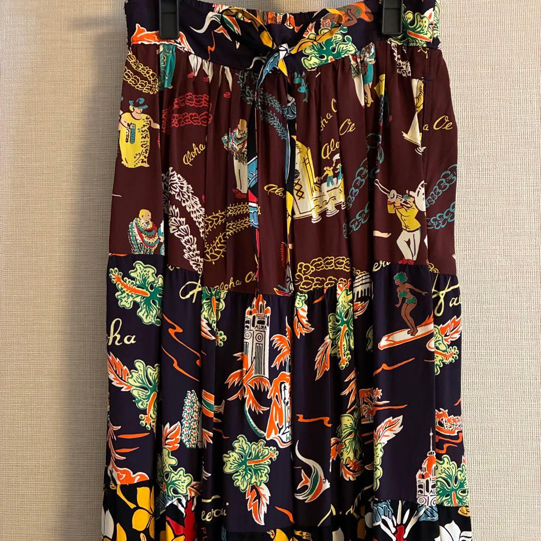 SUN SURF × BEAMS BOY ロングスカートクレイジーカラー