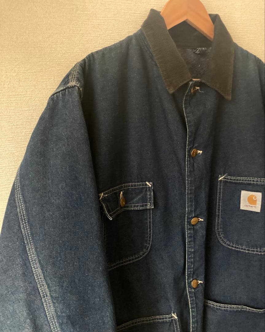 ポ*イ様 希少 星タグ Carhartt ミシガン チョアコート デニムUSA製