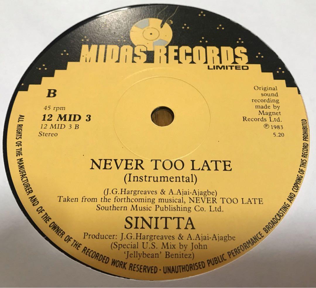 洋楽 Sinitta - Never Too Late / Original UK12