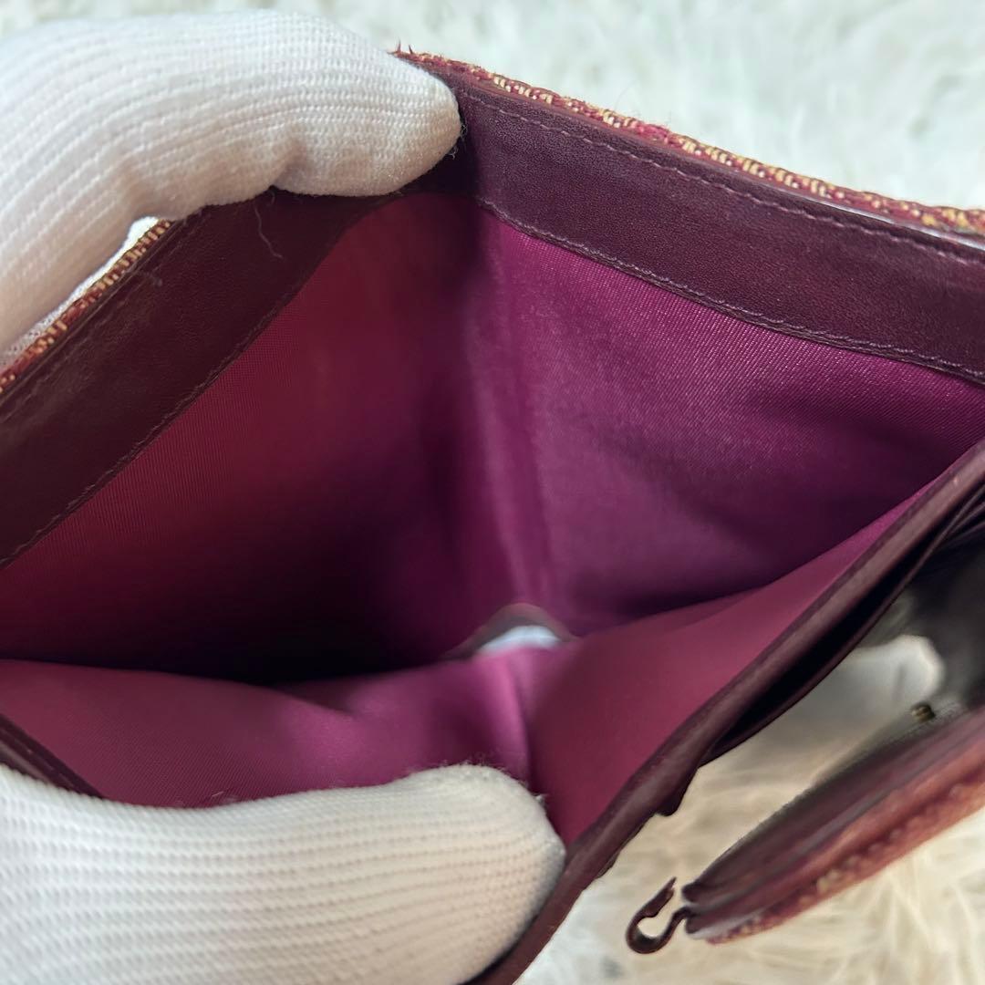 【極美品✨希少カラー】クリスチャンディオール　三つ折り財布　赤　トロッター　人気