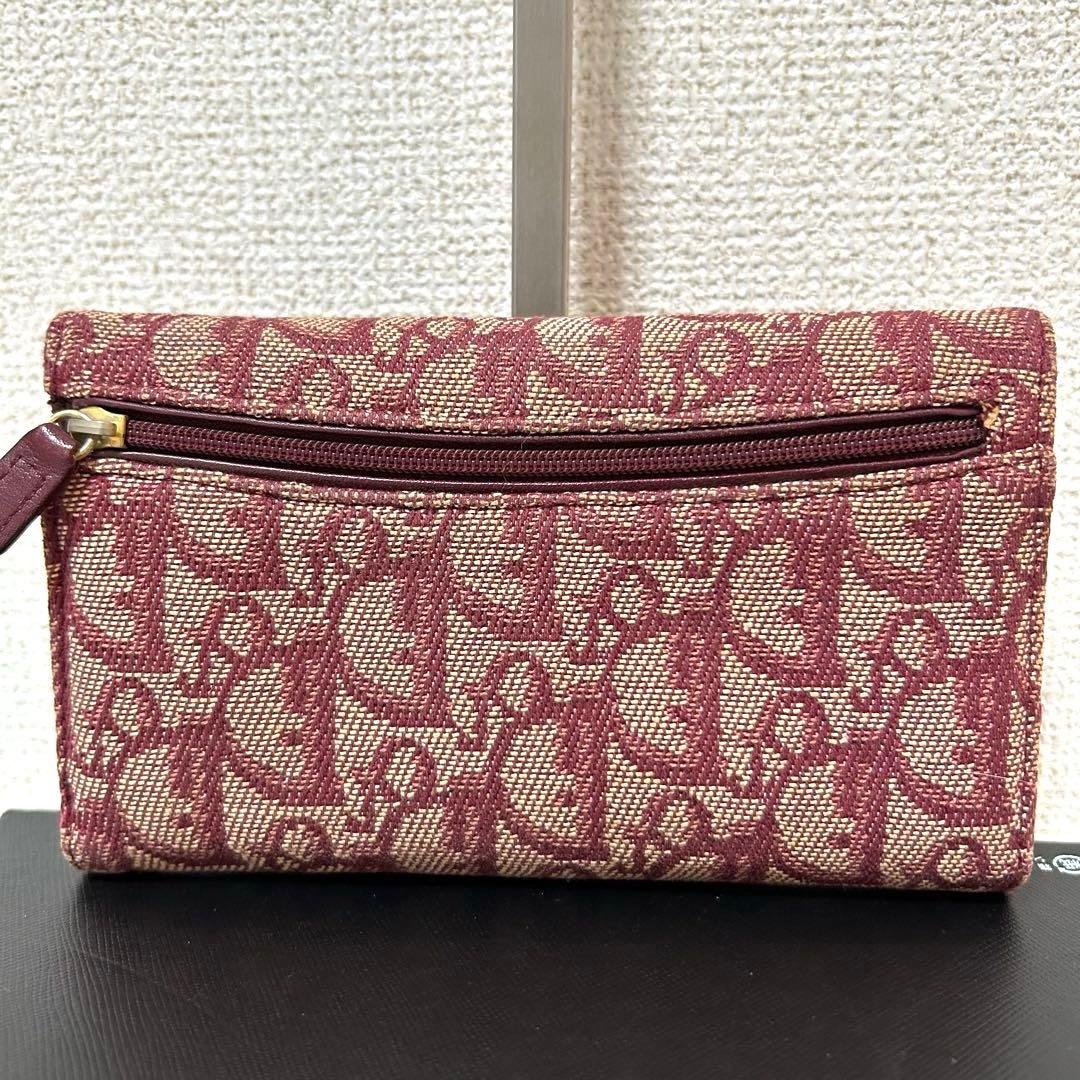 【極美品✨希少カラー】クリスチャンディオール　三つ折り財布　赤　トロッター　人気