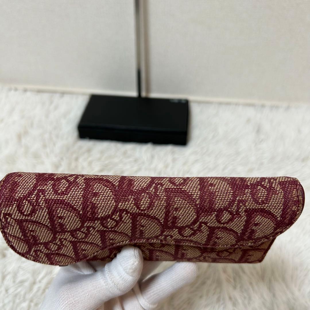 【極美品✨希少カラー】クリスチャンディオール　三つ折り財布　赤　トロッター　人気