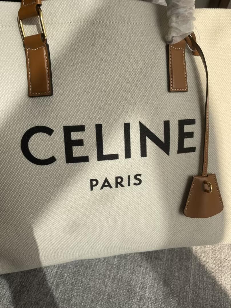 美品 キャンバストートバッグ　ゴールド金具