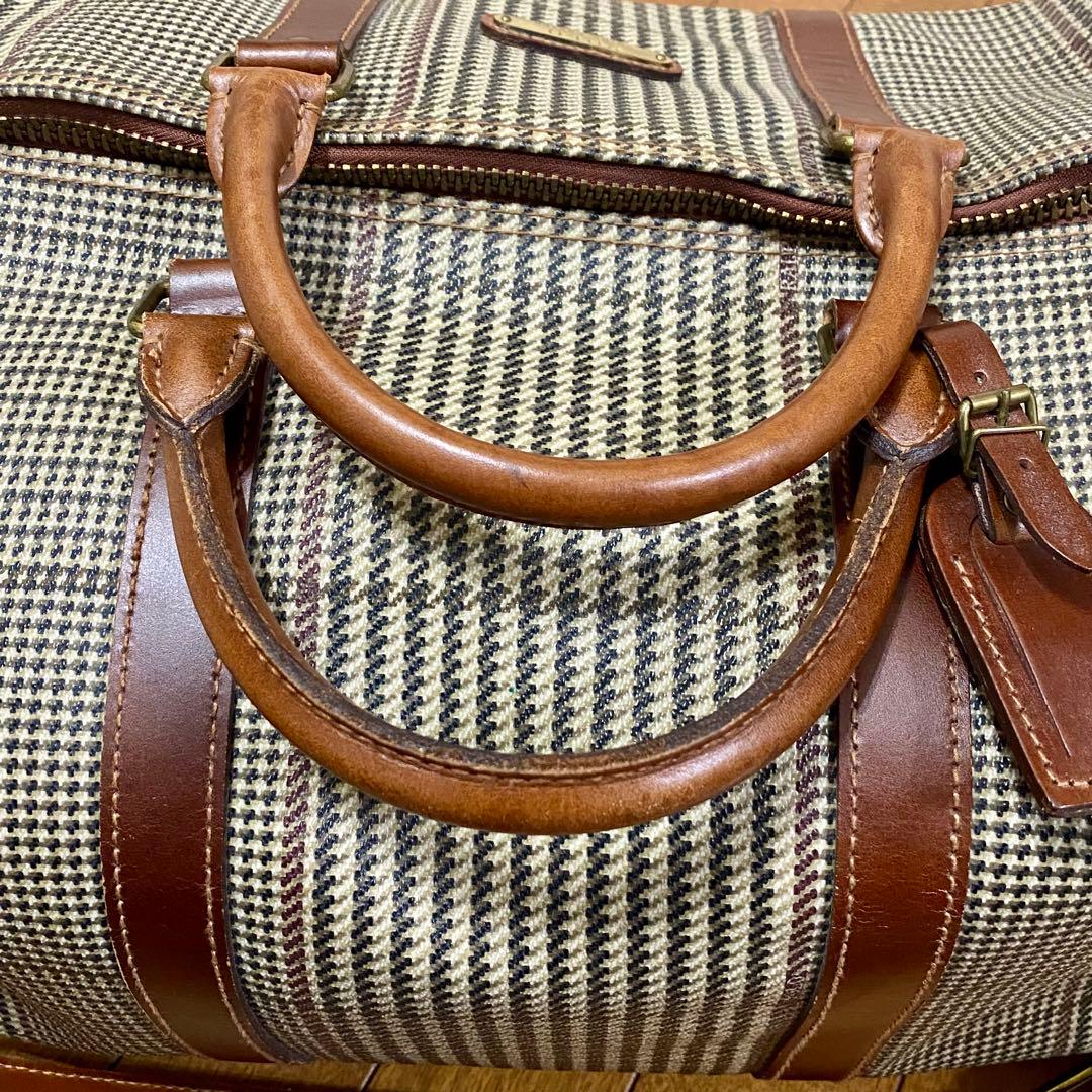 【美品】POLO RALPH LAUREN 千鳥格子 ボストンバッグ 大容量