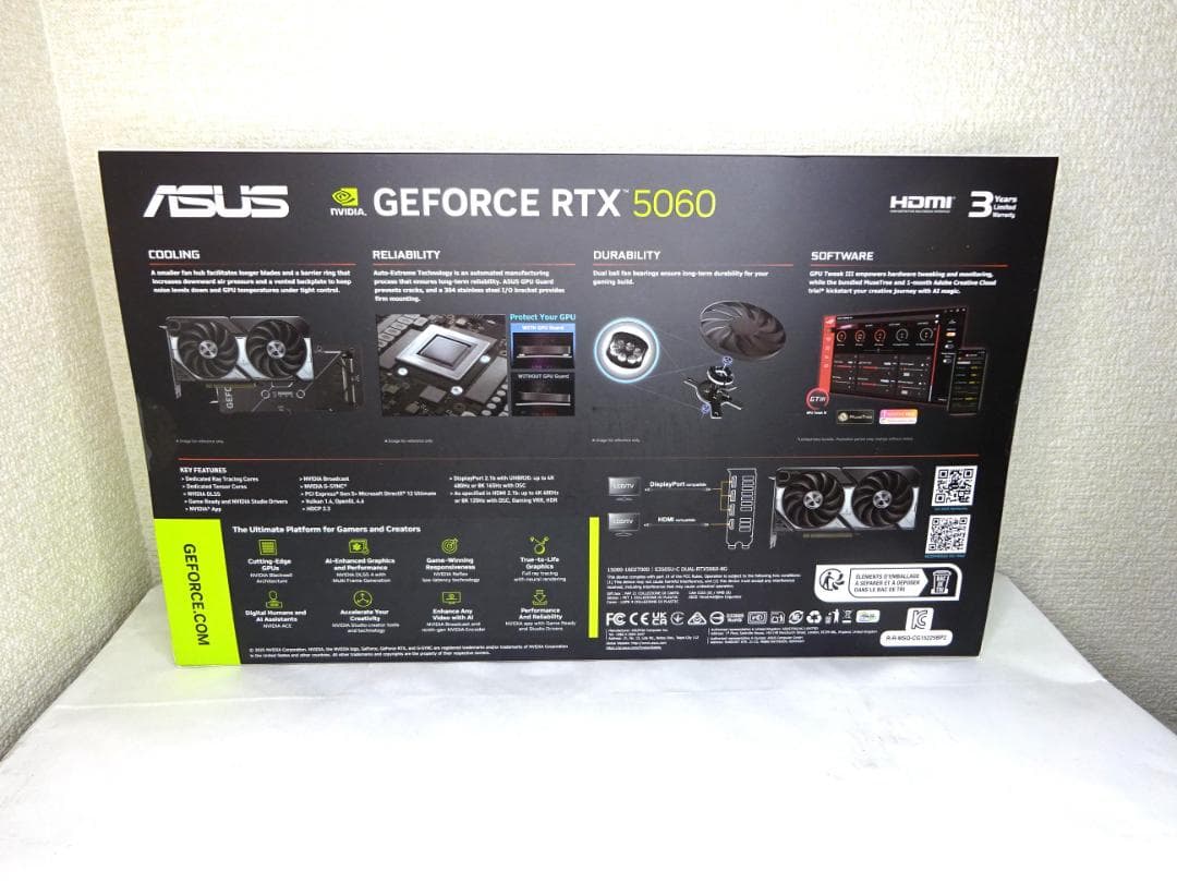 新品RTX5060 ASUS DUAL 8G AI ゲーミング DDR7 正規品