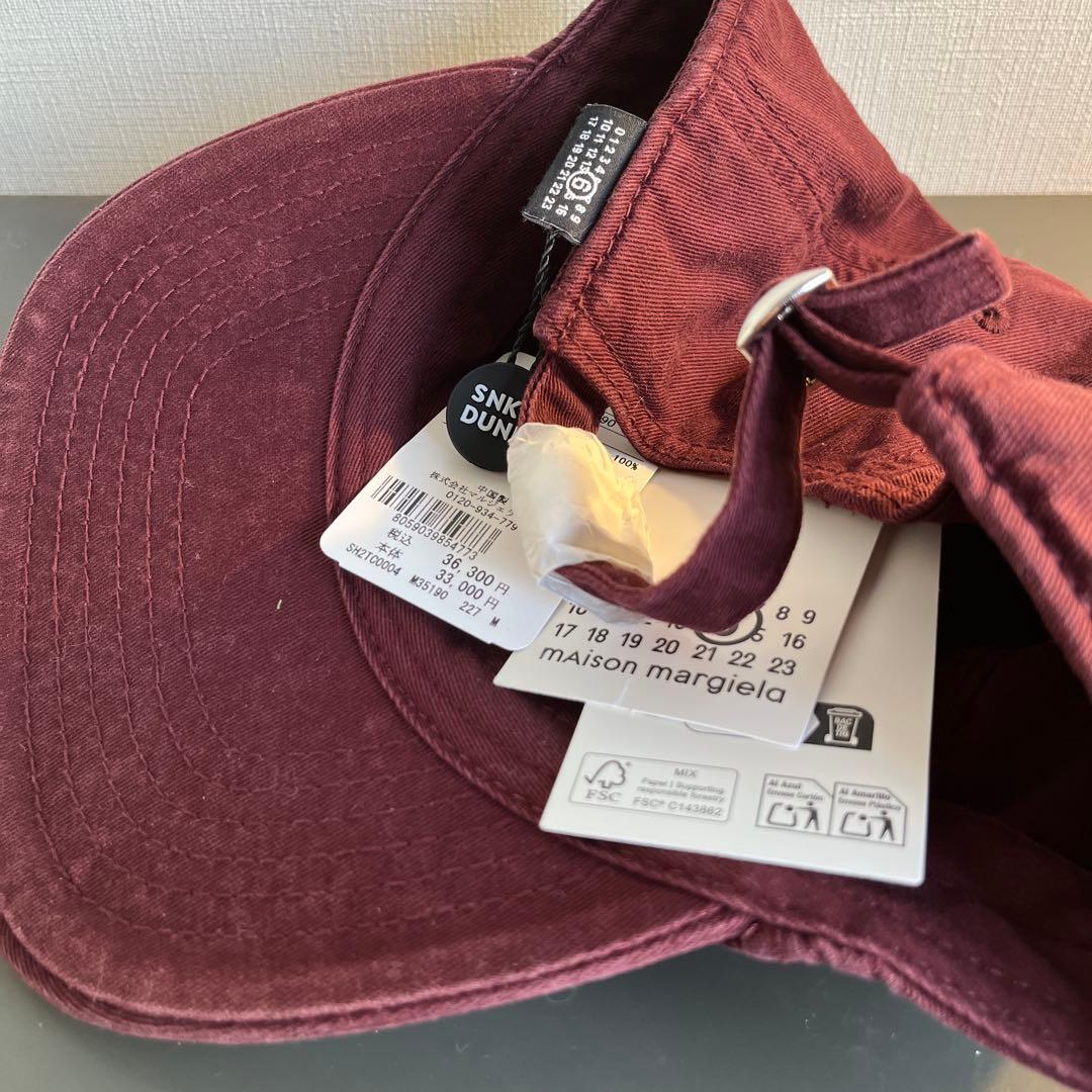 maison margiela ベースボールキャップ ボルドー