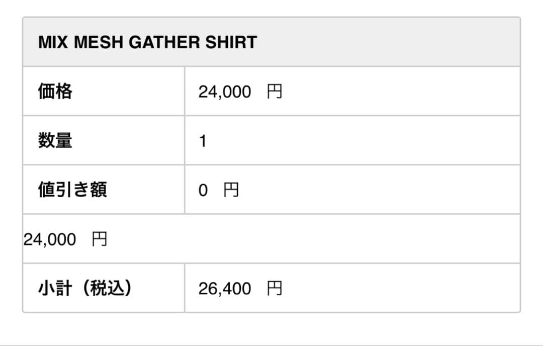 CLANE MIX MESH GATHER SHIRT 1【タグ・付属品同梱】