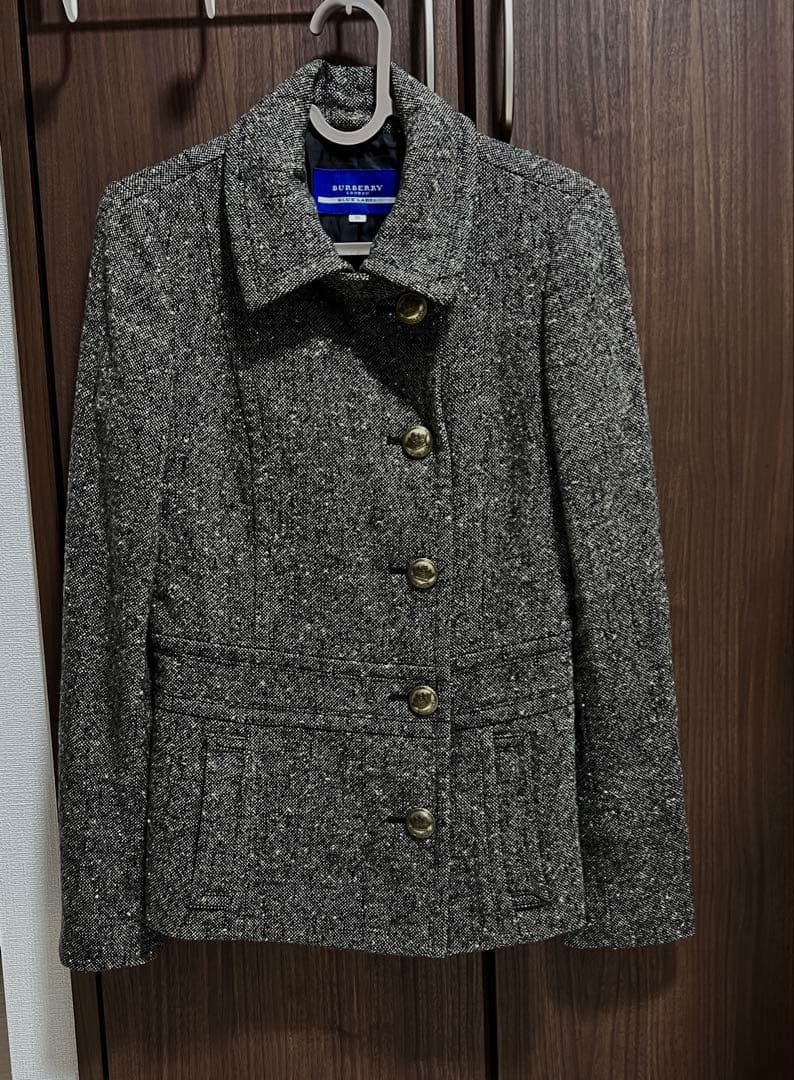 BURBERRY Londonグレー ツイード テーラードジャケット