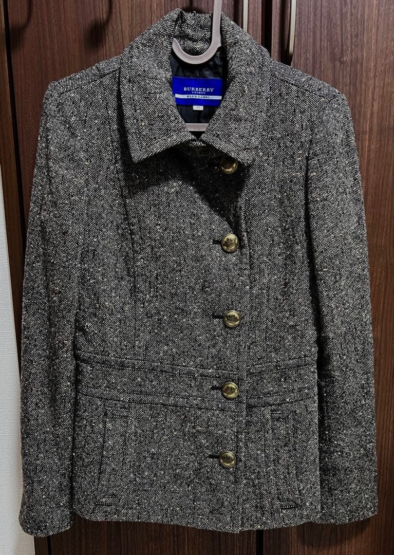 BURBERRY Londonグレー ツイード テーラードジャケット