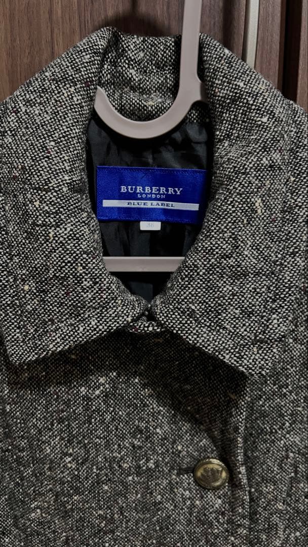 BURBERRY Londonグレー ツイード テーラードジャケット